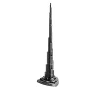 OVAQUIXI Maquette Miniature de la Tour Burj Khalifa à Dubaï, en Alliage, 18 Cm, Style Européen, Finition Grise, Design Vintage, Idéale pour la Maison, Le Bureau ou comme Cadeau de Mariage.