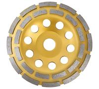 OVAQUIXI Meule à Béton Disque de Meulage 22,23 Mm Double Rangée pour Meuleuse d'angle Enlèvement Rapide des Matériaux Acier traité Thermiquement pour Béton Granit Marbre Maçonnerie (150mm)