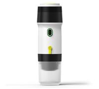 OVAQUIXI Mini Cafetière électrique sans Fil 3 en 1 avec Batterie Rechargeable, Opération en un pour Voiture, Maison, Voyage, Tasse de 120 Ml, pour Bureau, Voyage, PC, Argent (WHITE)