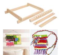 OVAQUIXI Mini Machine à Tisser en Bois, Excellent Outil pour Apprendre à Tisser pour les Amateurs D'artisanat, Métier à Tricoter Fait à la Main pour les âges