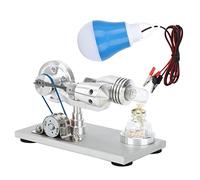 OVAQUIXI Modèle de Moteur Stirling Générateur de Moteur Stirling à Air Chaud avec Base en Acier Inoxydable brossé CNC Cadre usiné pour Les Projets Scientifiques Physique d'apprentissage