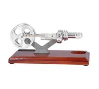 OVAQUIXI Modèle de Moteur Stirling, Jouet éducatif en Alliage D'aluminium | Matériau Durable, Base en Bois, Assemblage Simple, Principe du Moteur Thermique, Accessoire Pédagogique, Cadeau pour Enfants