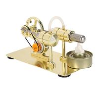 OVAQUIXI Modèle de Moteur Stirling Moteur à Combustion Externe Jouet Scientifique pour L'éducation Physique pour Enfants avec Base en Acier Inoxydable brossé pour Les Expériences Scolaires