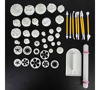 OVAQUIXI Moule de Poterie pour Bricolage, Outils en Plastique, Ensemble de 46 Pièces pour l'artisanat et les Impressions en Gaufrage