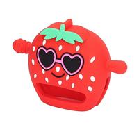 OVAQUIXI Ne Laissez Jamais Tomber Les Mitaines de Dentition en Silicone pour Bébés, Jouets de Développement Buccal Résistants aux Hautes Températures, Conception de à la Fraise