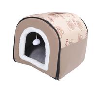 OVAQUIXI Niche d'hiver Chaude pour Chien, Espace Généreux, Lit Nid Confortable pour Animaux de Compagnie de Grande Taille en Velours Arctique + Tissu Oxford + Coton PP, pour Une Utilisation (M)