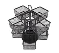 OVAQUIXI Organisateur de Sachets de thé, Porte-sachets de thé à 2 Niveaux Rack de Rangement Métallique avec 8 Paniers Amovibles Rotation à 360° Capacité de 96 pour Cuisine (BLACK)