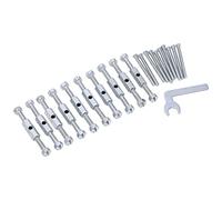 OVAQUIXI Outil de Réparation de Boîte de Commutation Kit de Réparation de Boîte de Jonction en Acier allié pour Boîtes Murales de 86 Mm X 86 Mm Comprenant 10 Entretoises, 10 Boulons et 1 clé pour la