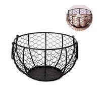 OVAQUIXI Panier de Rangement D'œufs en Métal, Porte-œufs, Distributeur D'œufs de 20 Cm de Diamètre, Peut Contenir 3 Douzaines D'œufs avec un Design Rustique pour la Décoration de la Cuisine (Couleur