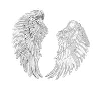 OVAQUIXI Patchs à Paillettes Ailes d'ange 2 Pièces, Applique de Motif de Mode Brodée en Argent pour Vêtements, Jupes, Sacs, Chaussures de Bricolage