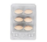 OVAQUIXI Paupières de Tête de Mannequin, Paupières en Silicone pour l'entraînement des Cils, 3 Paires de Amovibles avec Cils pour la Pratique des Débutants (couleur de peau)