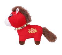 OVAQUIXI Peluche Cheval Rouge, Année du Cheval 2026, Décoration pour Le Nouvel an Chinois, Cadeau pour la Fête du Printemps (Triste)