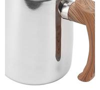 OVAQUIXI Pichet à Mousse de Lait en Acier Inoxydable avec échelle Intérieure Pichet à Vapeur Expresso Poignée Anti-brûlure en Acier 304 pour Cappuccino Latte Art Home Cafe Barista (600 ml)