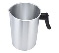 OVAQUIXI Pichet Fondant de Cire de Bougie, Pichet Verseur de Cire Facile à Nettoyer pour la Fabrication de Bougies, 3L, Aluminium, Argent