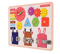 OVAQUIXI Planche d'apprentissage des Activités, Compétences de Formation pour la motricité Fine et Le Développement Cognitif des Enfants, Coordination œil-Main, Planche Occupée en Hêtre pour 3 Ans