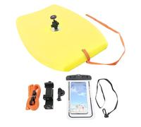 OVAQUIXI Planche de Natation, Support Réglable Pliable en Mousse EVA PC ABS avec Filetage 1/4" pour Smartphones, Caméras d'action, Caméras Panoramiques (Yellow)