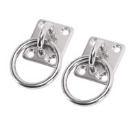 OVAQUIXI Plaque à œil Carrée en Acier Inoxydable avec Anneau, Crochet Durable de qualité Marine pour Bateaux, Yachts, Taille 30 X 35 Mm avec Une Forte capacité de Charge pour Un Gréement sécurisé