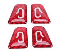 OVAQUIXI Plaque de Couverture du Panneau de Boutons de Commutation de Porte, Motif de Fibre de Carbone Rouge, Installation Encastrée, Résistant aux Rayures, pour 3 2024-2025 Y 2025