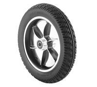 OVAQUIXI Pneu de Roue Solide Robuste de 10 Pouces pour Avant de Fauteuil Roulant électrique, Roue en Caoutchouc Antidérapante pour Toutes les Routes, Roulement en Alliage D'aluminium de 12 Mm,