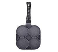 OVAQUIXI Poêle à Frire avec Sections Séparées, Plaque Chauffante Antiadhésive en Aluminium Multi-compartiments pour Petit Déjeuner et Camping 4 Trous 19 Cm (pour Gaz Configuration standard)