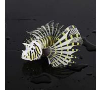 OVAQUIXI Poisson-Lion Artificiel Brillant, Décoration D'aquarium pour Scène sous-Marine Vive, Fausse Simulation D'aquarium, Ornement Animal pour Propriétaires (Black)
