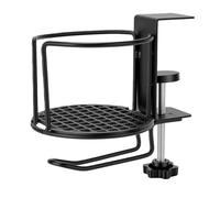 OVAQUIXI Porte-gobelet de Bureau, Porte-gobelet de Table, Robuste en Métal à Pince avec Système Anti-déversement pour Bouteilles d'eau, Tasses à café, Gobelets Isothermes et
