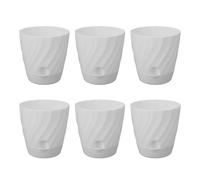 OVAQUIXI Pots de Fleurs en Plastique 6 Pièces, Conteneurs de Plantes de Jardinage Légers avec Un Matériau Robuste, pour la Plantation Intérieure et Extérieure de Jardin de Balcon à la (White)