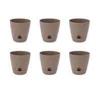 OVAQUIXI Pots de Fleurs en Plastique 6 Pièces, Conteneurs de Plantes de Jardinage Légers avec Un Matériau Robuste, pour la Plantation Intérieure et Extérieure de Jardin de Balcon à la (Brown)