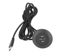 OVAQUIXI Prise de Charge Double USB avec 2 Ports USB, 1 Prise, Installation Encastrée, pour la Maison, Le canapé, Le Chevet, Protection Intelligente du Circuit de Charge (Black)