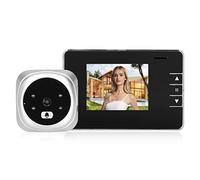 OVAQUIXI Prise en Charge de la Carte Mémoire 32G, Sonnette Judas Numérique avec Caméra Haute Définition 0,3MP (SILVER)