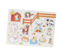 OVAQUIXI Puzzle en Bois à Bouton Cognitif, Jouet de Jeu éducatif à Poignée, Bois Poli Lisse, Planche Assortie d'animaux, Coordination œil-Main et Pensée Spatiale pour Les Tout-Petits Garçons Filles