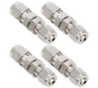 OVAQUIXI Raccord à Compression de Virole 4 Pièces Connecteur Droit Durable en Acier Inoxydable 304 pour la Pénétration des Murs et les Opérations à Haute Altitude (F6*4)
