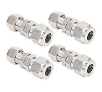 OVAQUIXI Raccord à Compression de Virole 4 Pièces Connecteur Droit Durable en Acier Inoxydable 304 pour la Pénétration des Murs et les Opérations à Haute Altitude (Ф10*8)