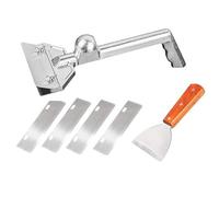 OVAQUIXI Racleur de Gril, Ensemble de Racleur de Plaque de Cuisson Robustes avec 4 Lames de Rechange pour Nettoyage de Gril BBQ en Alliage D'Aluminium et Acier Inoxydable