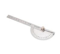 OVAQUIXI Rapporteur D'angle Compact en Acier Inoxydable, Outil de Mesure de 0 à 180 Degrés pour une Utilisation à L'école et au Bureau