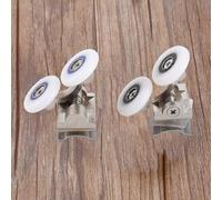 OVAQUIXI Rouleaux de Porte de Douche, Roues de 26 Mm, Ensemble Double Supérieur et Inférieur en Alliage de Zinc avec -roulement en Acier Inoxydable 304 pour Portes en Verre de 6 Mm