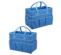 OVAQUIXI Sac D'artisanat, Fourre-tout de Rangement en Tissu Oxford à 10 Poches avec Technologie de Résistance à L'eau, pour la Couture, le Jardinage, L'outil pour Enseignant, Maman (BLUE)