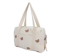 OVAQUIXI Sac de Poussette pour bébé, Sac à Main de Rangement Multifonctionnel Réutilisable avec Poches Zippées pour Couches Essentielles, Maman (Ours)