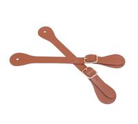 OVAQUIXI Sangles D'éperons en Cuir Supports D'éperons Occidentaux en Cuir Synthétique Réglable de 22 Cm de Long avec Design en Strass pour L'équitation Bottes de Cowboy de Cow-Girl (Brown)