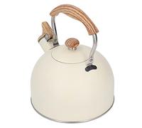 OVAQUIXI Siffler la Bouilloire en Acier Inoxydable Bouilloire 2,5 L Beige, Poignée Ergonomique, Anti-baldde, Son Siffloir Fort, Grande capacité pour la Famille