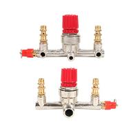 OVAQUIXI Soupape Régulatrice de Pression pour Compresseur D'air, Double | Tube en Alliage, Compresseurs à Piston, Support, Joint en V, Compatibilité avec Pressostat, Manomètre et Soupape de Décharge