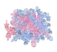 OVAQUIXI Sucette en Acrylique, Mini Sucette pour bébé de Couleur Vive, Jouets pour Anniversaires, Baptême, 100 Pièces 21x12mm (Rose transparent + bleu)