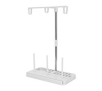 OVAQUIXI Support de Fil de Matelassage, Matière Plastique, Support de Fil à 3 Bobines pour Machines à Coudre Domestiques avec Plinthe Stable et Tubes en Acier Inoxydable (Beige)