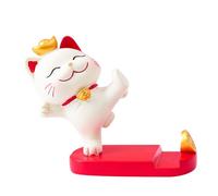 OVAQUIXI Support de Téléphone en Forme de Chat Fortune, Support de Bureau Mignon en Résine Synthétique pour Téléphones Portables avec Finition élégante, Parfait pour Les Enfants et Les Femmes au