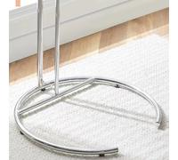 OVAQUIXI Table d'appoint en Forme de C, Base en Métal avec Plateau en Verre, Table Basse élévatrice Transparente pour Canapés-Lits et Salons (Gray)