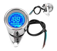 OVAQUIXI Tachymètre de Compteur LCD de Moto avec Conception étanche, Mesure de Vitesse 0-10000 Tr/min et 0-199 KM/H pour les Utilisateurs de Motos Universels (Argent électrolytique)