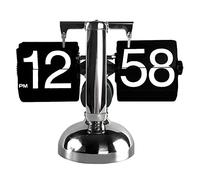 OVAQUIXI Tourne Numérique vers Le Bas de l'horloge, Horloge à Feuilleton Rétro avec Un Mouvement de Quartz Battu pour la Décoration du Bureau à Domicile (Black)