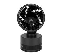 OVAQUIXI Ventilateur de Bureau avec Ventouse, 6 Vitesses Silencieux Type C Mural Petit Ventilateur à Aspiration avec Affichage Numérique pour Maison, Voiture, Dortoir (BLACK)