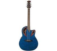Ovation celebrity elite plus mid cutaway blue transparent quilt Folk électro
