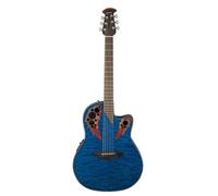 Ovation celebrity elite plus mid cutaway blue transparent quilt Folk électro